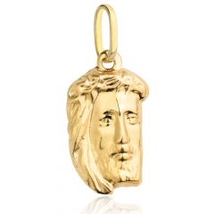 Złoty medalik rzeźbionym wizerunkiem Jezusa próby 585